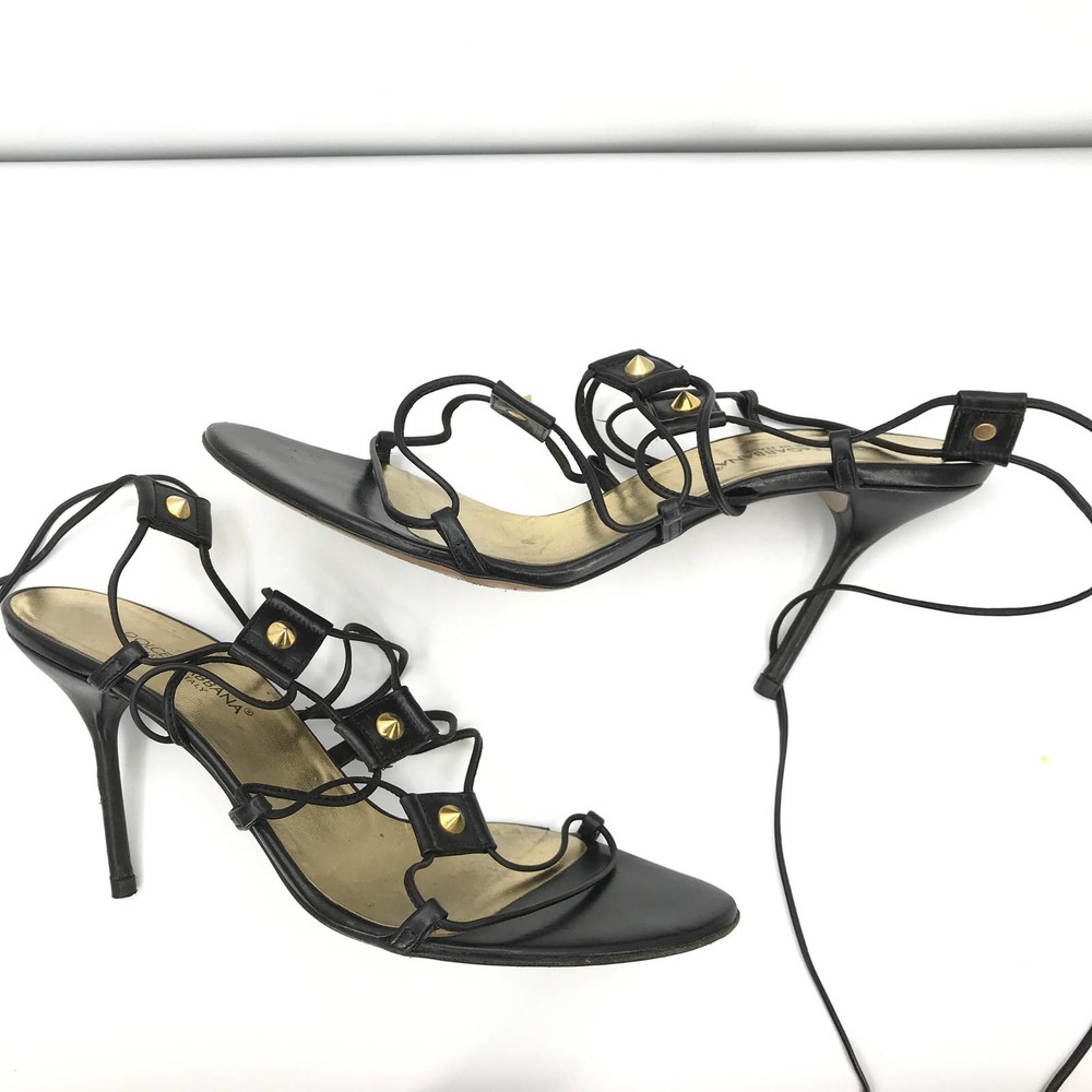Dolce & Gabbana Gladiator Wrap Studded High Heels - Picture 7 of 10